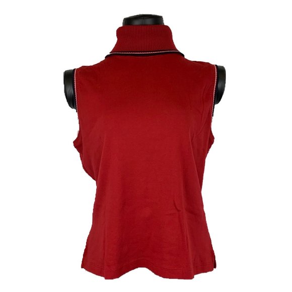 Carolyn Taylor Essentials Red Ribbed Turtleneck Sleeveless Sweater Women’s XL - Picture 7 of 11